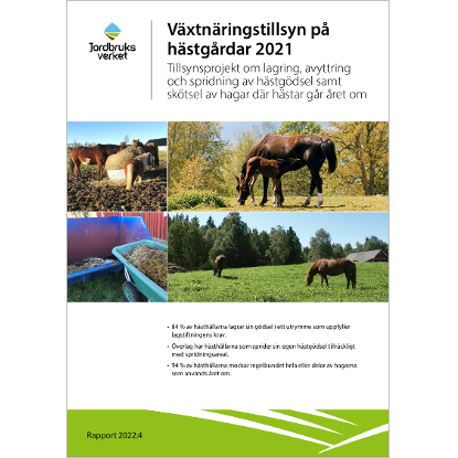 Omslags bild för Växtnäringstillsyn på hästgårdar 2021