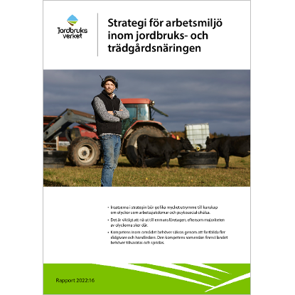 Omslags bild för Strategi för arbetsmiljö inom jordbruks- och trädgårdsnäringen
