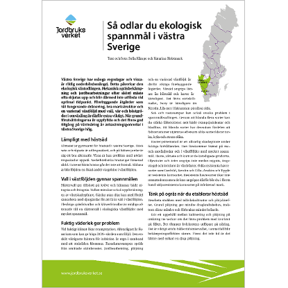 Omslags bild för Så odlar du ekologisk spannmål i västra Sverige