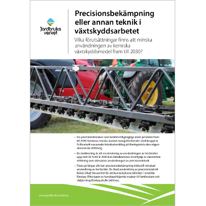 Omslags bild för Precisionsbekämpning eller annan teknik i växtskyddsarbetet