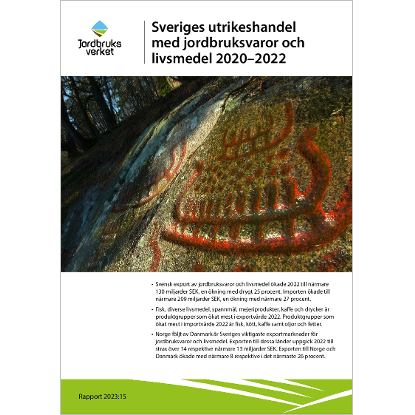 Omslags bild för Sveriges utrikeshandel med jordbruksvaror och livsmedel 2020–2022