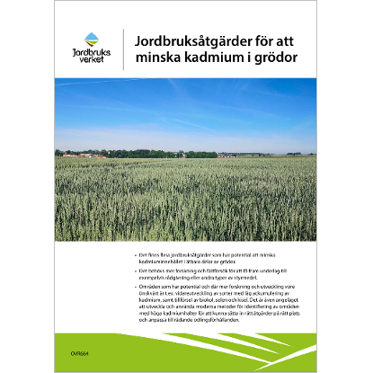 Omslags bild för Jordbruksåtgärder för att minska kadmium i grödor