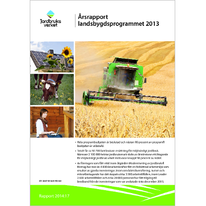 Omslags bild för Årsrapport  landsbygdsprogrammet 2013