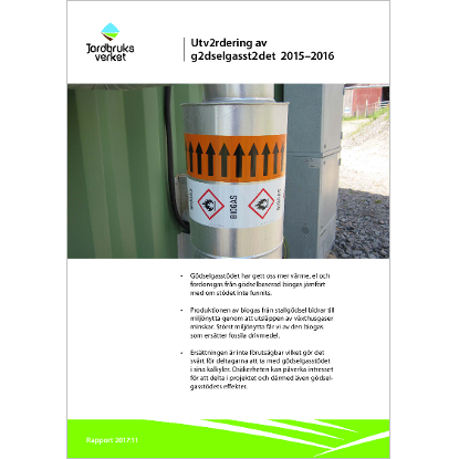 Omslags bild för Utvärdering av gödselgasstödet 2015 - 2016