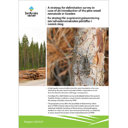 Omslags bild för A strategy for delimitation survey in cas of an introduction of the pine wood nematode in Sweden