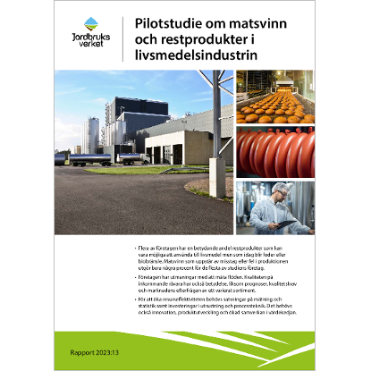 Omslags bild för Pilotstudie om matsvinn och restprodukter i livsmedelsindustrin