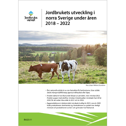 Omslags bild för Jordbrukets utveckling i norra Sverige under åren 2018 - 2022