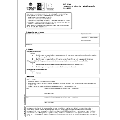 Omslags bild för Ansökan - undantag från kravet på betalningsbevis 2014-2020