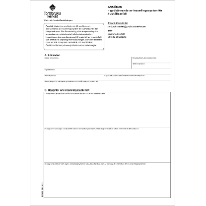 Omslags bild för Avgift för handläggning av Ansökan - godkännande av insamlingssystem för hushållsavfall