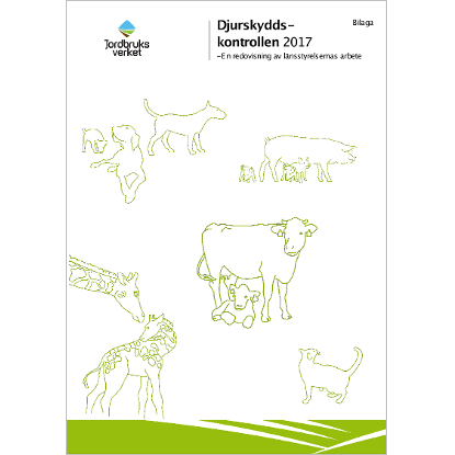 Omslags bild för Djurskyddskontrollen 2017, - En redovisning av länsstyrelsernas arbete
