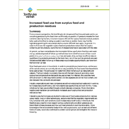 Omslags bild för Increased feed use from surplus food and production residues