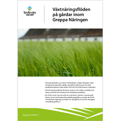 Omslags bild för Växtnäringsflöden på gårdar inom Greppa Näringen