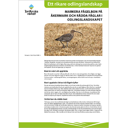 Omslags bild för Markera fågelbon på åkermark och rädda fåglar i odlingslandskapet