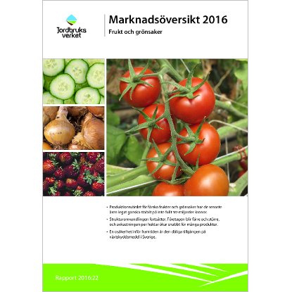Omslags bild för Marknadsöversikt 2016, frukt och grönsaker