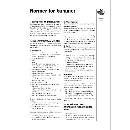Omslags bild för Handelsnormer för bananer