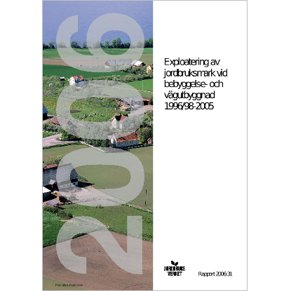 Omslags bild för Exploatering av jordbruksmark vid bebyggelse- och vägutbyggnad 1996/98-2005
