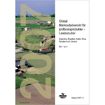 Omslags bild för Global Marknadsöversikt för jordbruksprodukter - Landsstudier, Del 1 av 2