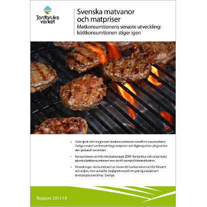 Omslags bild för Matkonsumtionens senaste utveckling: köttkonsumtionen stiger igen, Svenska matvanor och matpriser