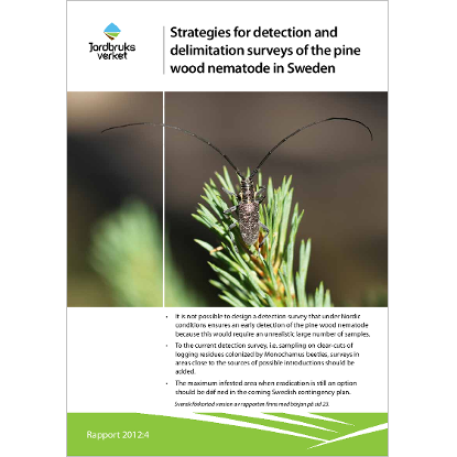 Omslags bild för Strategies for detection and delimitation surveys of the pine wood nematode in Sweden