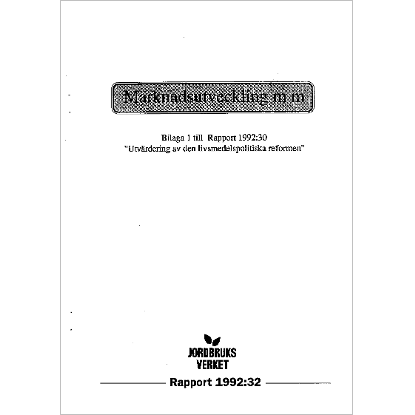 Omslags bild för Marknadsutveckling m.m. -bilaga 1 till rapport 1992:30